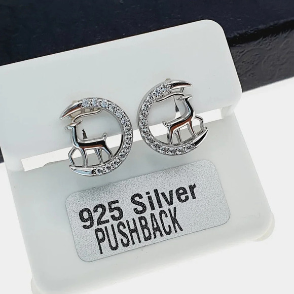 "925 sterling silver luxury CZ earrings for women/girls, Best for RJUS2226 - Picture 9 of 10